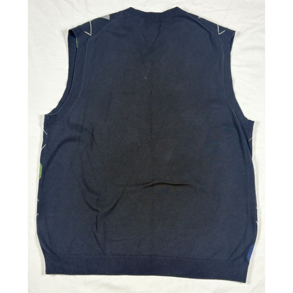 Banana Republic Men's M Argyle Sweater Vest Navy Green Blue Preppy Fall 2009 - Picture 2 of 16